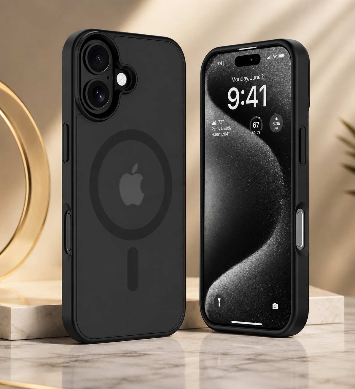 JannatWala Magnetic Matte Black Case for iPhone 17 – Shockproof Slim Fit Camera Protection Cover