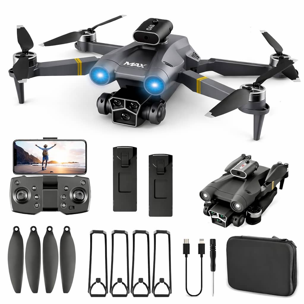 JannatWala Foldable Drone Camera with Dual Camera, Altitude Hold, Headless Mode & Obstacle Avoidance | HD Camera Drone for Beginners & Kids (M3/M3 Max)